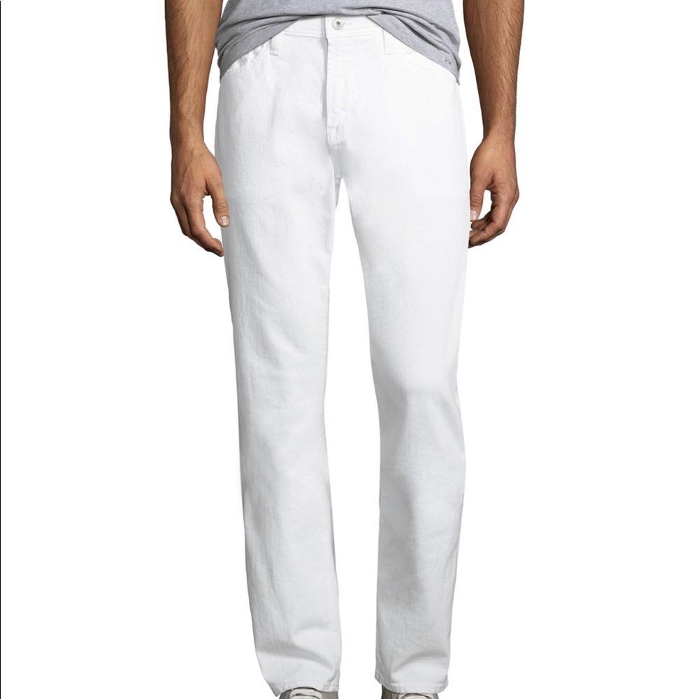 Men’s white AG jeans worn once